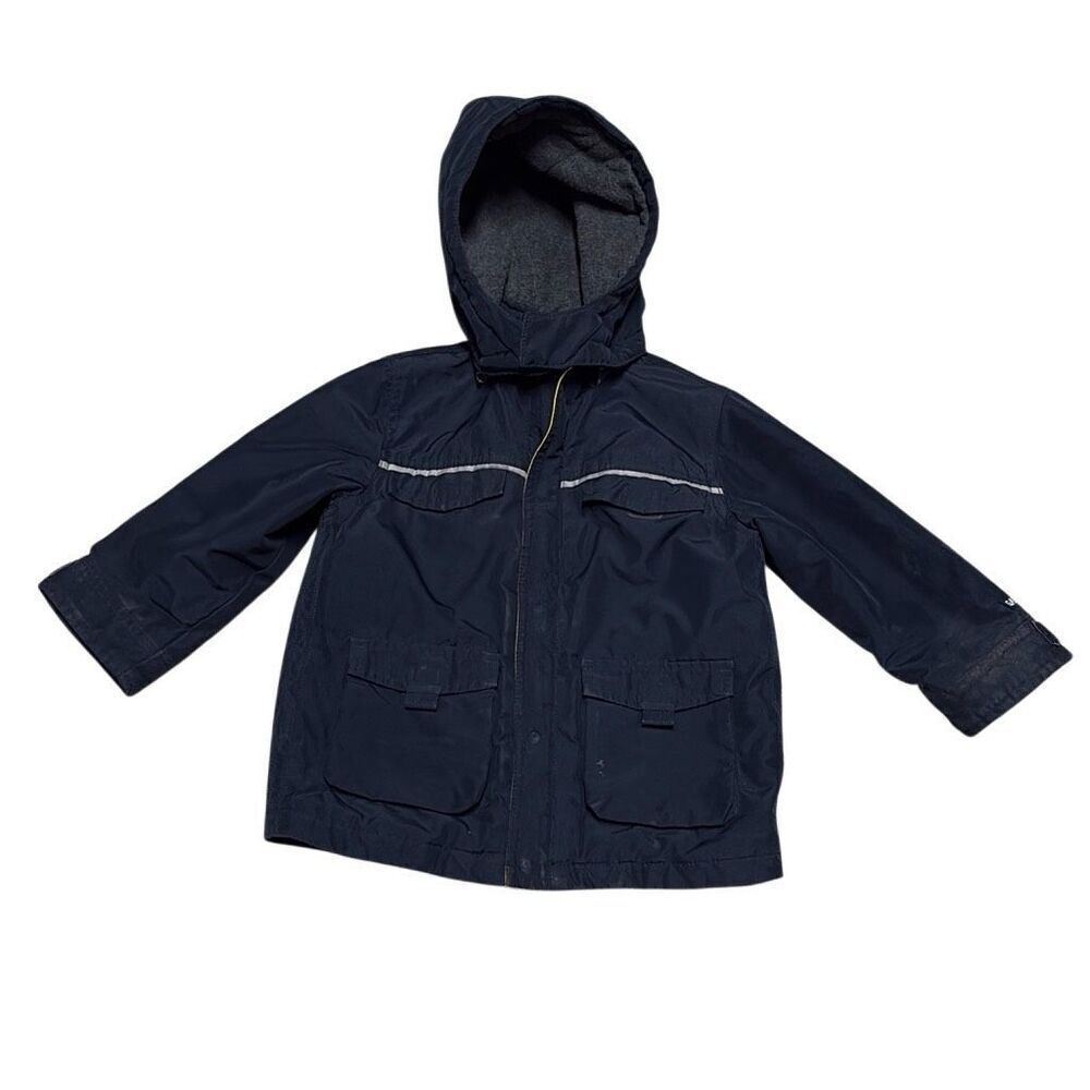 Gap Toddler 4 Navy Blue Yellow Winter Ski Zip Up Hoodie Heavy‎ Coat